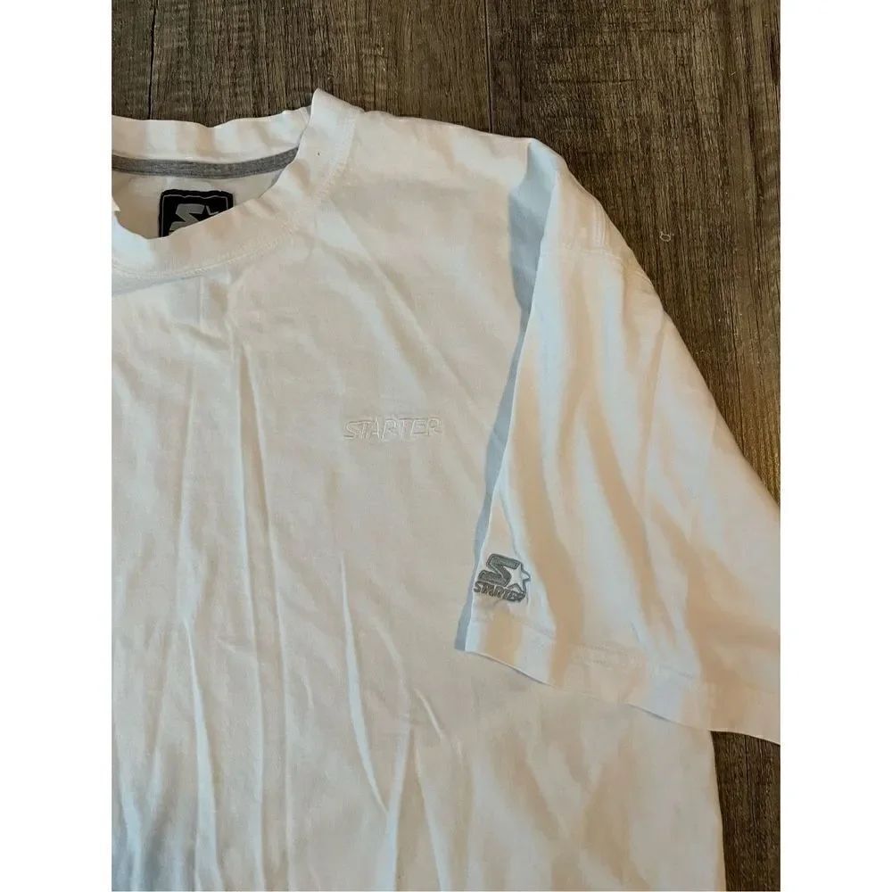 White Embroidered Starter T-shirt XL